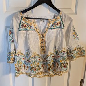 Anthropologie Bisbee Embroidered top by Akemi & Kin